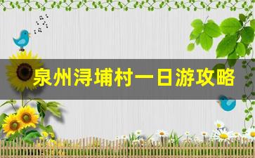 泉州浔埔村一日游攻略_泉州浔埔村打卡地点