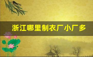 浙江哪里制衣厂小厂多_江苏制衣厂最多的地方