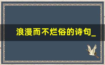 浪漫而不烂俗的诗句_浪漫到骨子里唯美诗