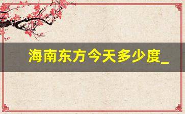 海南东方今天多少度_海南省东方市张清