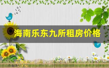 海南乐东九所租房价格2023年_乐东九所租房一室一厅