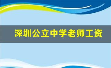 深圳公立中学老师工资待遇