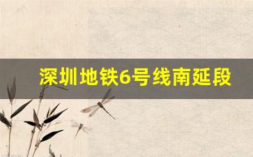 深圳地铁6号线南延段_深圳地铁2号线延长线