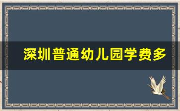 深圳普通幼儿园学费多少_深圳市公立幼儿园收费标准