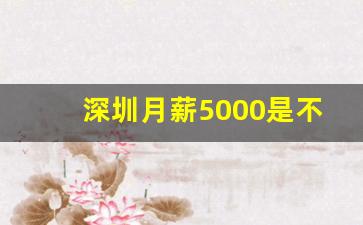 深圳月薪5000是不是非常低_女人月薪5000收入低吗