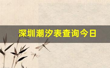 深圳潮汐表查询今日