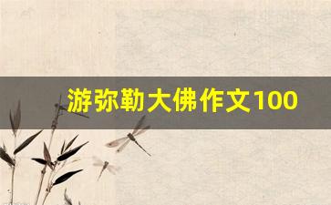 游弥勒大佛作文1000字