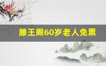 滕王阁60岁老人免票吗_滕王阁门票免费政策