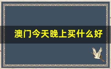 澳门今天晚上买什么好玩的