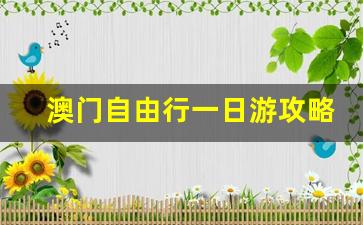 澳门自由行一日游攻略_澳门一日游不踩坑攻略