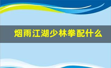 烟雨江湖少林拳配什么随从_烟雨江湖少林拳随从搭配