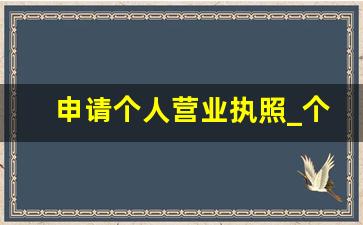 申请个人营业执照_个体工商户申请营业执照网上流程