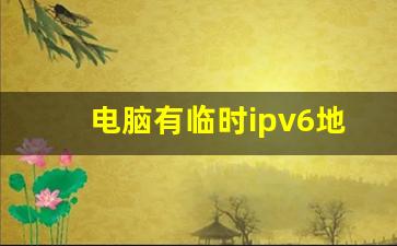 电脑有临时ipv6地址怎么解决