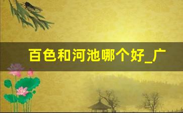 百色和河池哪个好_广西百色属于河池吗