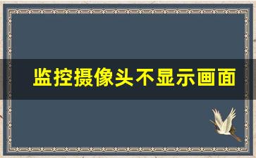 监控摄像头不显示画面怎么解决