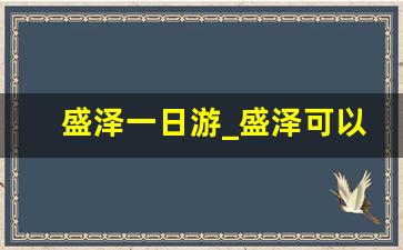 盛泽一日游_盛泽可以免费坐一天的地方