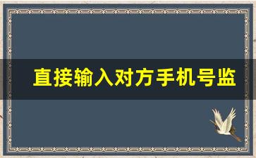 直接输入对方手机号监控手机