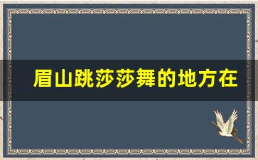 眉山跳莎莎舞的地方在哪里_眉山可以耍的巷子