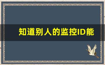 知道别人的监控ID能查看监控吗