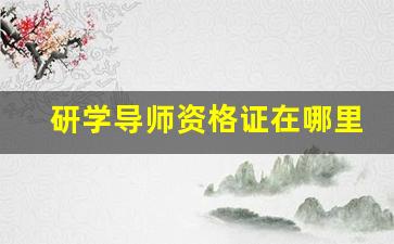 研学导师资格证在哪里报名