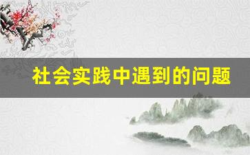 社会实践中遇到的问题及解决对策_实践周中的问题和不足