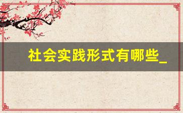 社会实践形式有哪些_社会实践活动有哪些具体形式