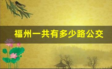 福州一共有多少路公交车_福州公交车运营时间