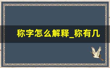 称字怎么解释_称有几个意思