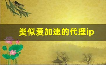 类似爱加速的代理ip软件_爱加速相似的免费换ip软件