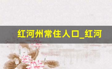 红河州常住人口_红河州人口分布