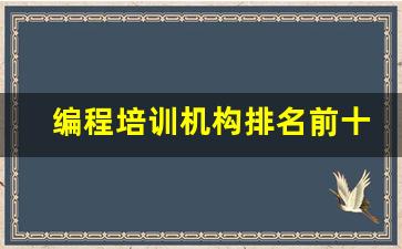 编程培训机构排名前十_北京计算机编程培训学校