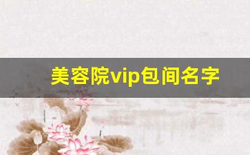 美容院vip包间名字大全_好听的美容院包厢名称