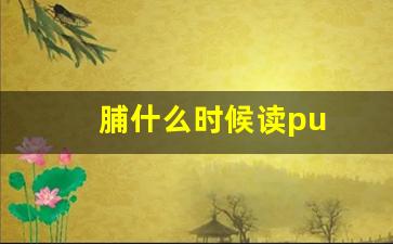 脯什么时候读pu