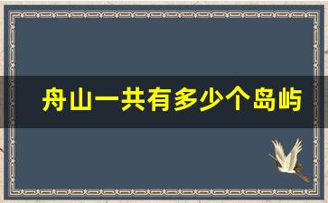 舟山一共有多少个岛屿