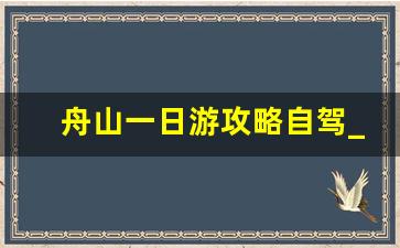 舟山一日游攻略自驾_来舟山去哪个景点好一点