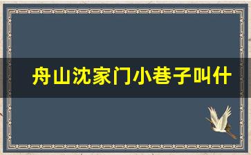 舟山沈家门小巷子叫什么_普陀哪里有站小巷的