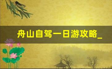 舟山自驾一日游攻略_自驾游舟山三天最适合路线