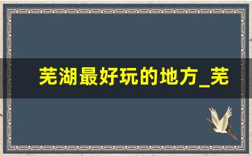 芜湖最好玩的地方_芜湖十大网红景点