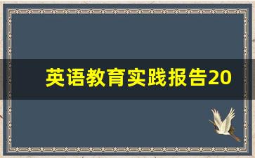 英语教育实践报告2000字_英语授课技巧实训报告