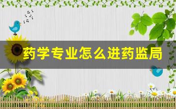 药学专业怎么进药监局