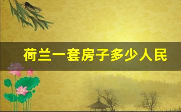 荷兰一套房子多少人民币_荷兰人一日三餐吃什么