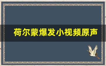 荷尔蒙爆发小视频原声