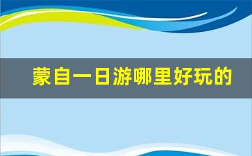 蒙自一日游哪里好玩的地方