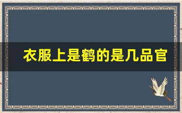 衣服上是鹤的是几品官_鹤袍是什么官