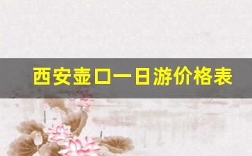 西安壶口一日游价格表