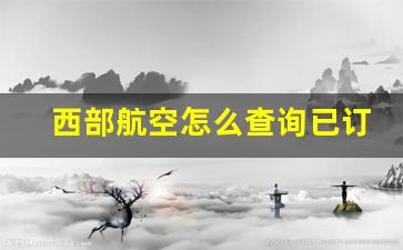 西部航空怎么查询已订机票