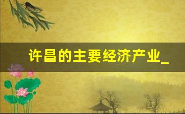 许昌的主要经济产业_平顶山经济发展现状