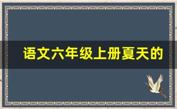 语文六年级上册夏天的成长