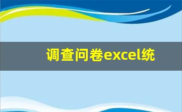 调查问卷excel统计表