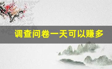 调查问卷一天可以赚多少钱_中国调查网一天能赚多少钱